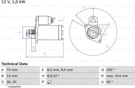 BOSCH 0 986 018 570 - Starter www.autospares.lv