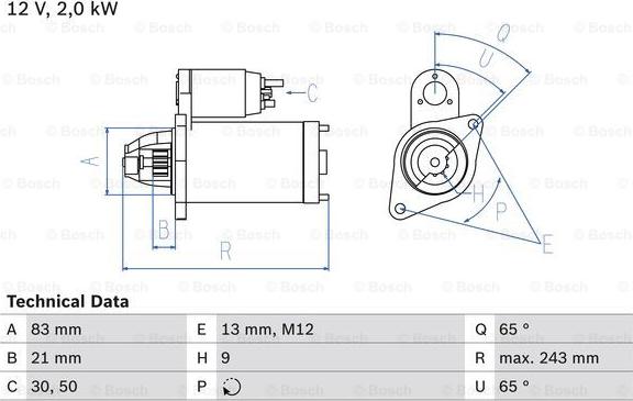 BOSCH 0 986 018 030 - Starteris www.autospares.lv