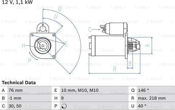 BOSCH 0 986 018 870 - Starteris autospares.lv