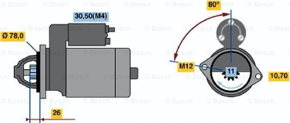 BOSCH 0 986 018 331 - Starteris autospares.lv