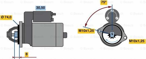 BOSCH 0 986 018 741 - Starteris autospares.lv