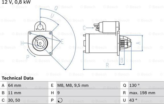 BOSCH 0 986 013 940 - Starteris autospares.lv