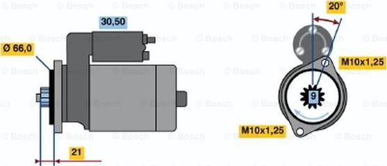 BOSCH 0 986 013 541 - Starteris autospares.lv