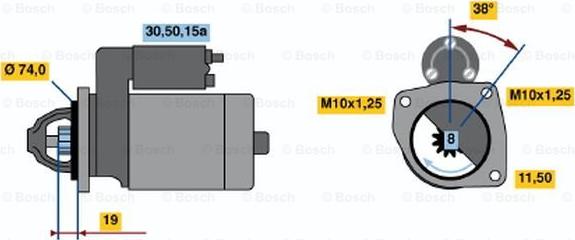 BOSCH 0 986 013 511 - Starteris autospares.lv