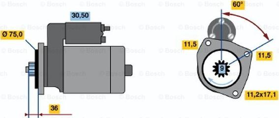 BOSCH 0 986 013 581 - Starteris autospares.lv