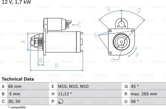 BOSCH 0 986 013 240 - Starteris autospares.lv