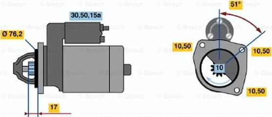 BOSCH 0 986 013 220 - Starteris autospares.lv