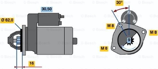 BOSCH 0 986 013 740 - Starteris autospares.lv