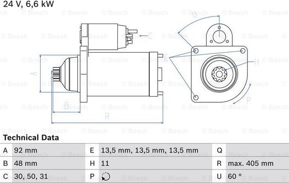 BOSCH 0 986 012 480 - Starteris autospares.lv