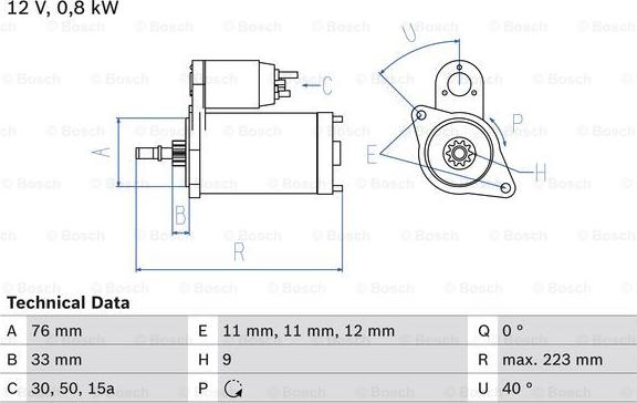 BOSCH 0 986 012 600 - Starter www.autospares.lv