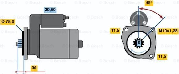 BOSCH 0 986 012 851 - Starteris www.autospares.lv