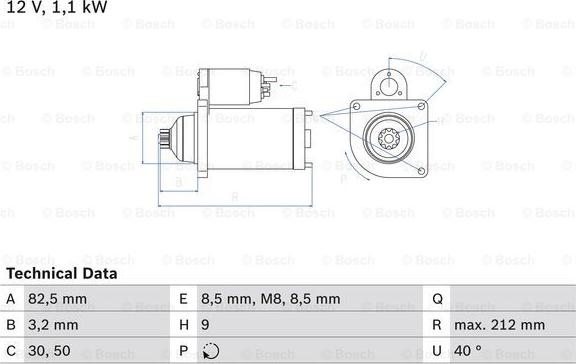 BOSCH 0 986 017 940 - Starteris www.autospares.lv