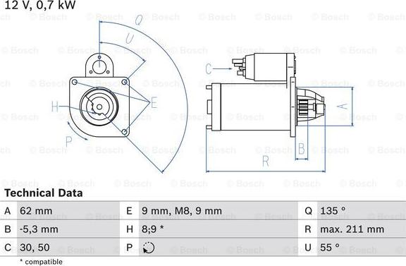 BOSCH 0 986 017 930 - Starteris www.autospares.lv