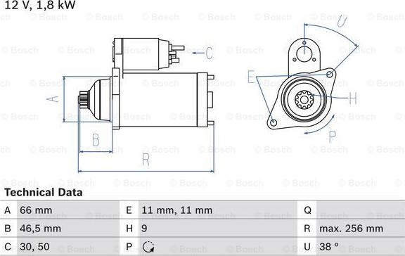 BOSCH 0 986 017 450 - Starteris autospares.lv