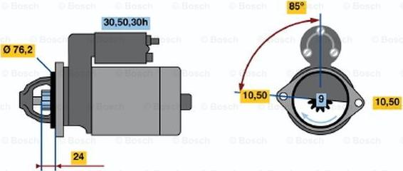 BOSCH 0 986 017 160 - Стартер www.autospares.lv