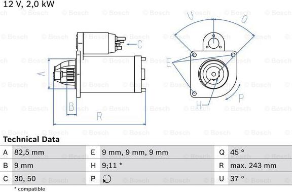 BOSCH 0 986 017 790 - Starteris www.autospares.lv