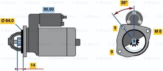 BOSCH 0 986 017 781 - Starteris autospares.lv