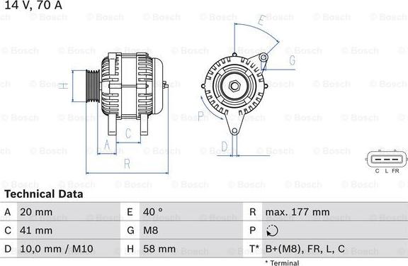 BOSCH 0 986 084 030 - Генератор www.autospares.lv