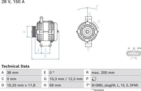 BOSCH 0 986 085 360 - Alternator www.autospares.lv