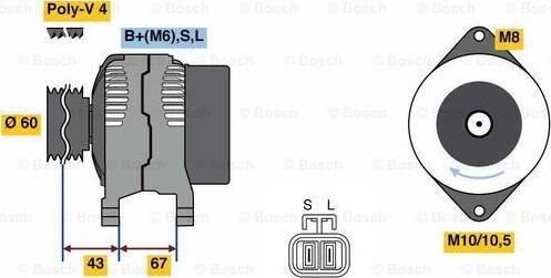 BOSCH 0 986 080 940 - Генератор www.autospares.lv