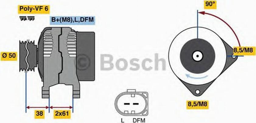 BOSCH 0986080970 - Ģenerators www.autospares.lv