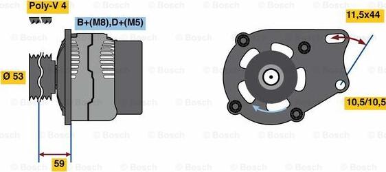 BOSCH 0 986 080 540 - Alternator www.autospares.lv