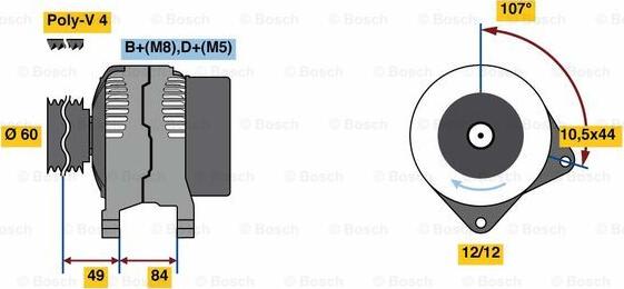 BOSCH 0 986 080 550 - Генератор www.autospares.lv