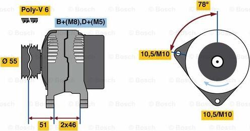 BOSCH 0 986 080 530 - Ģenerators autospares.lv