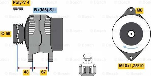 BOSCH 0 986 080 520 - Генератор www.autospares.lv