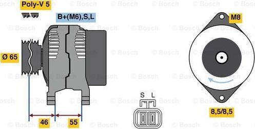 BOSCH 0 986 080 690 - Генератор www.autospares.lv