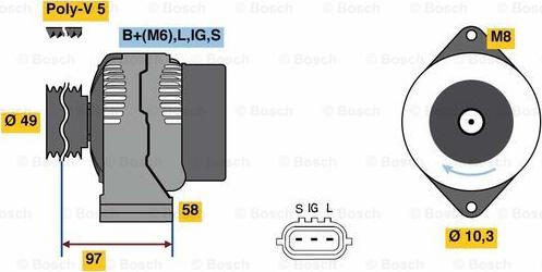 BOSCH 0 986 080 010 - Генератор www.autospares.lv