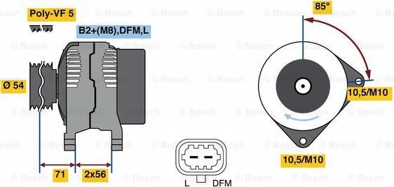 BOSCH 0 986 080 100 - Ģenerators www.autospares.lv