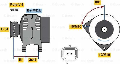 BOSCH 0 986 080 110 - Alternator www.autospares.lv