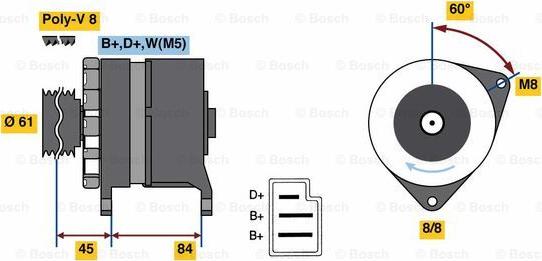 BOSCH 0 986 080 850 - Генератор www.autospares.lv