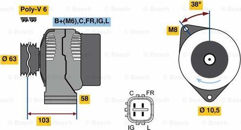 BOSCH 0 986 080 240 - Генератор www.autospares.lv