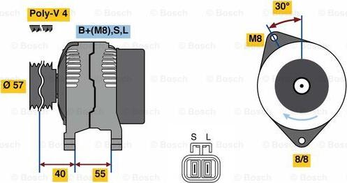 BOSCH 0 986 080 790 - Alternator www.autospares.lv