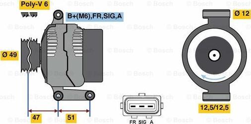 BOSCH 0 986 080 750 - Ģenerators autospares.lv