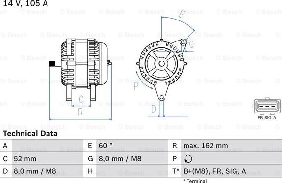 BOSCH 0 986 081 090 - Alternator www.autospares.lv