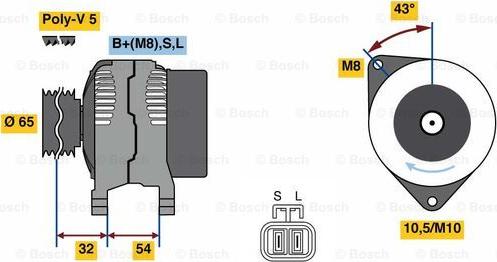 BOSCH 0 986 081 050 - Ģenerators www.autospares.lv