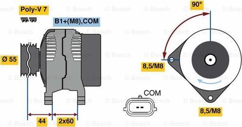 BOSCH 0 986 081 080 - Генератор www.autospares.lv