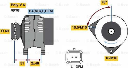 BOSCH 0 986 081 020 - Генератор www.autospares.lv