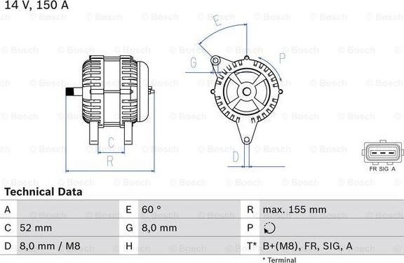 BOSCH 0 986 081 140 - Генератор www.autospares.lv