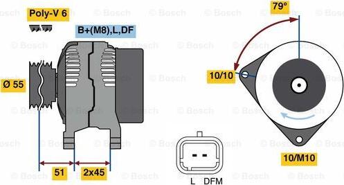 BOSCH 0 986 081 350 - Ģenerators www.autospares.lv