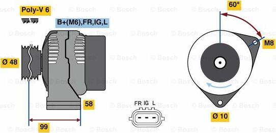 BOSCH 0 986 081 290 - Ģenerators www.autospares.lv