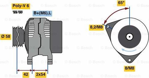 BOSCH 0 986 081 260 - Генератор www.autospares.lv