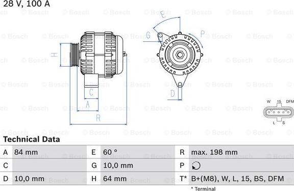 BOSCH 0 986 083 950 - Генератор www.autospares.lv