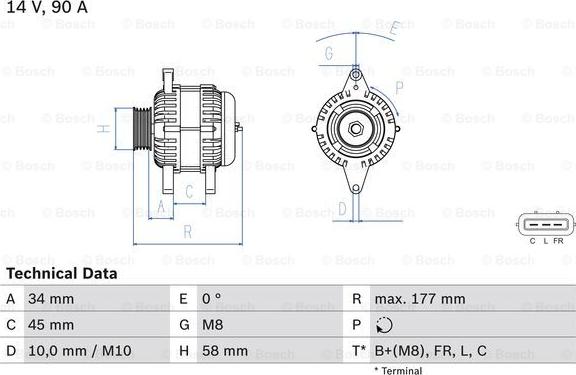 BOSCH 0 986 083 380 - Alternator www.autospares.lv