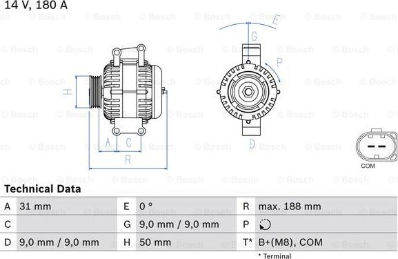 BOSCH 0 986 082 500 - Ģenerators www.autospares.lv