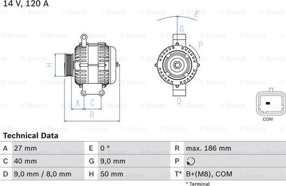 BOSCH 0 986 082 570 - Генератор www.autospares.lv