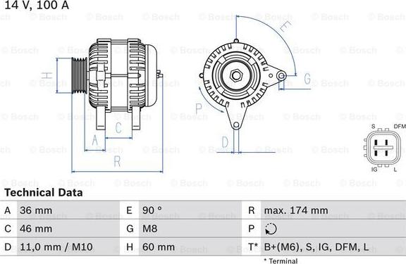 BOSCH 0 986 082 060 - Генератор www.autospares.lv